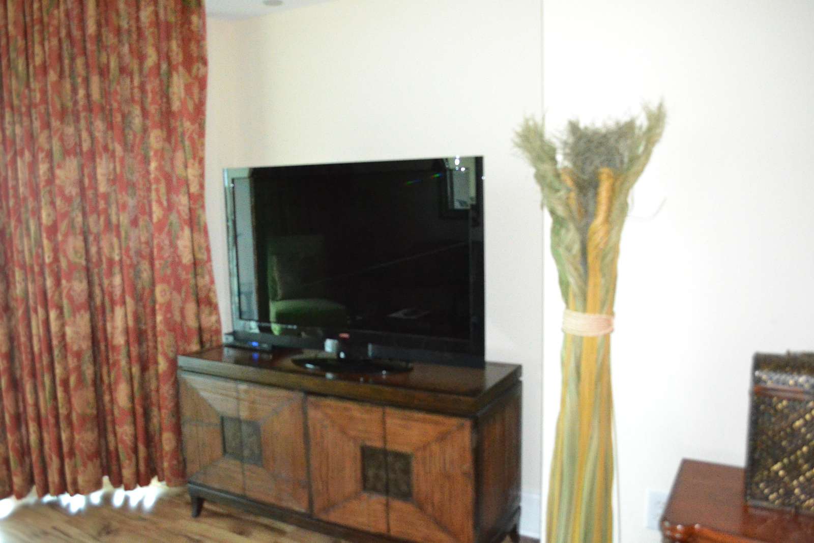 Living room with oversized flat screen