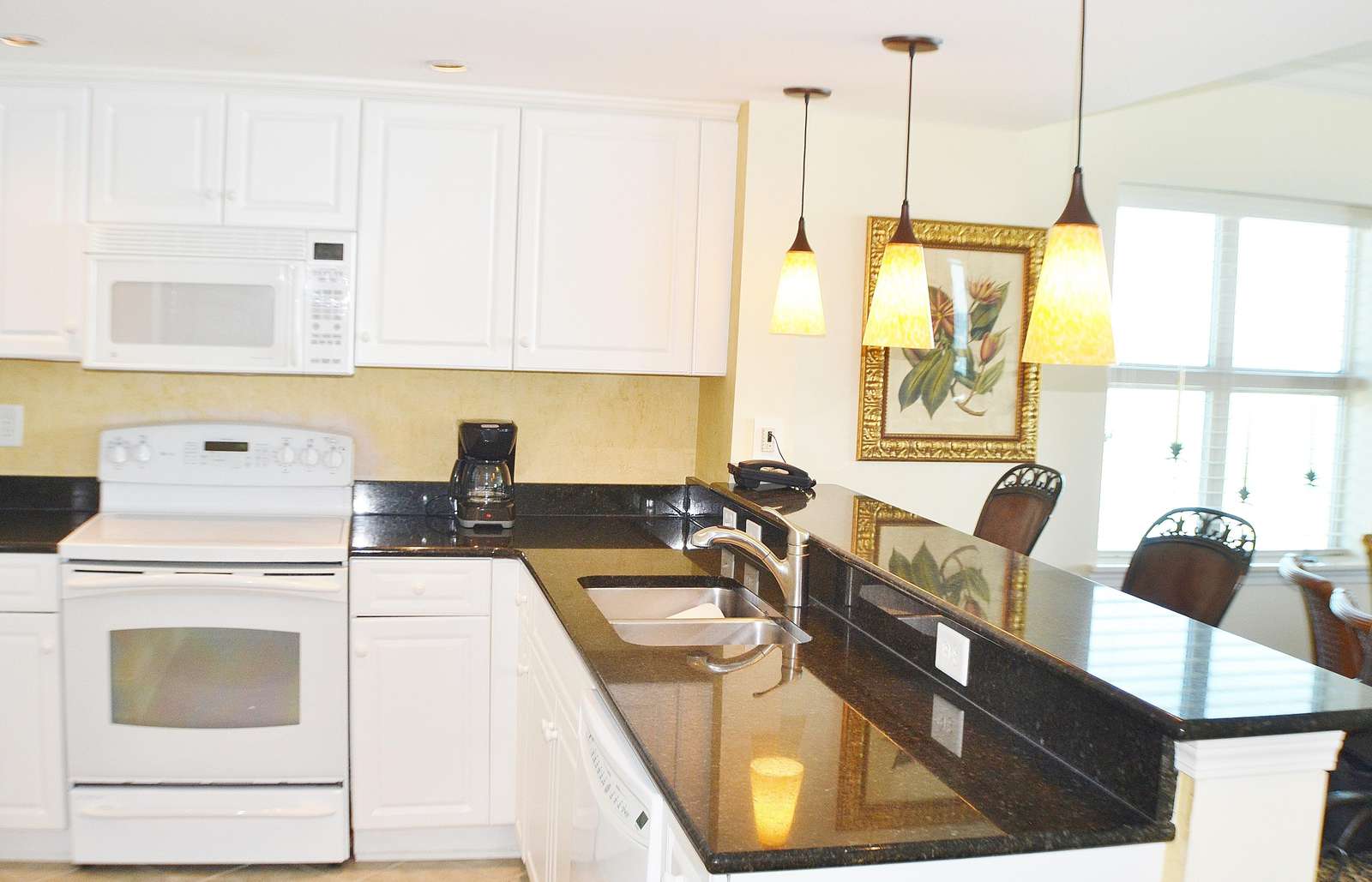 Gourmet kitchen with oceanfront views