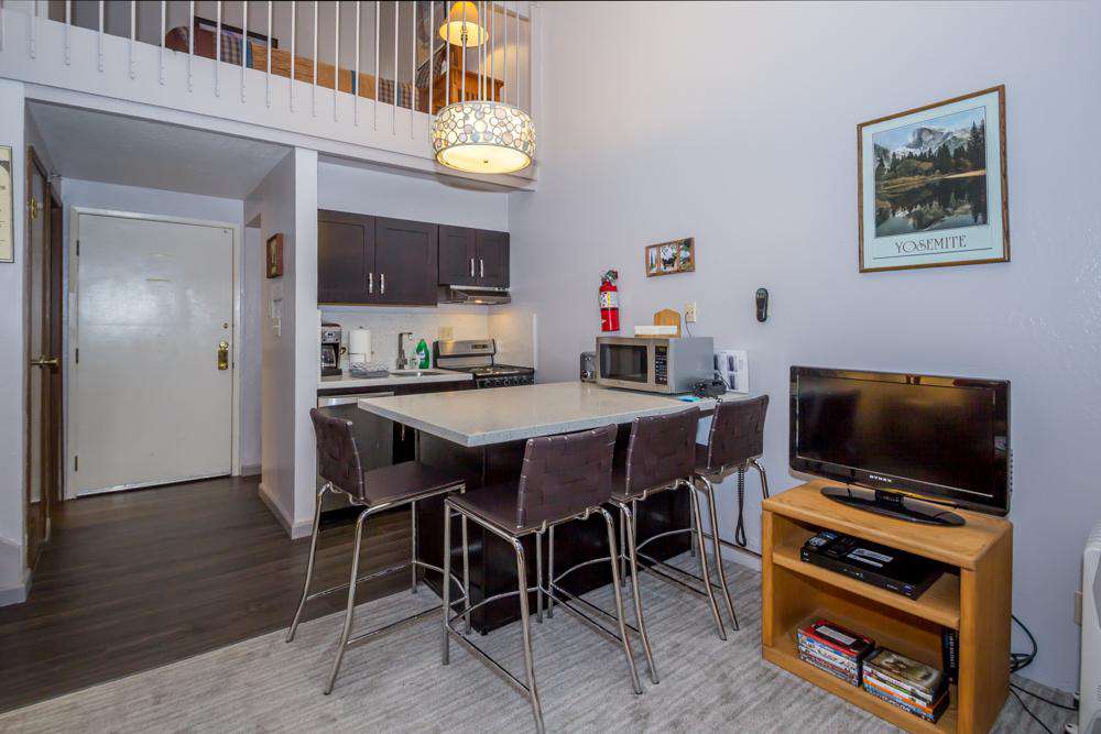 Dining for 4 people and TV with DVD player and movies for the family.