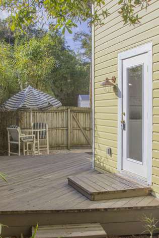 Ground level deck/entry door