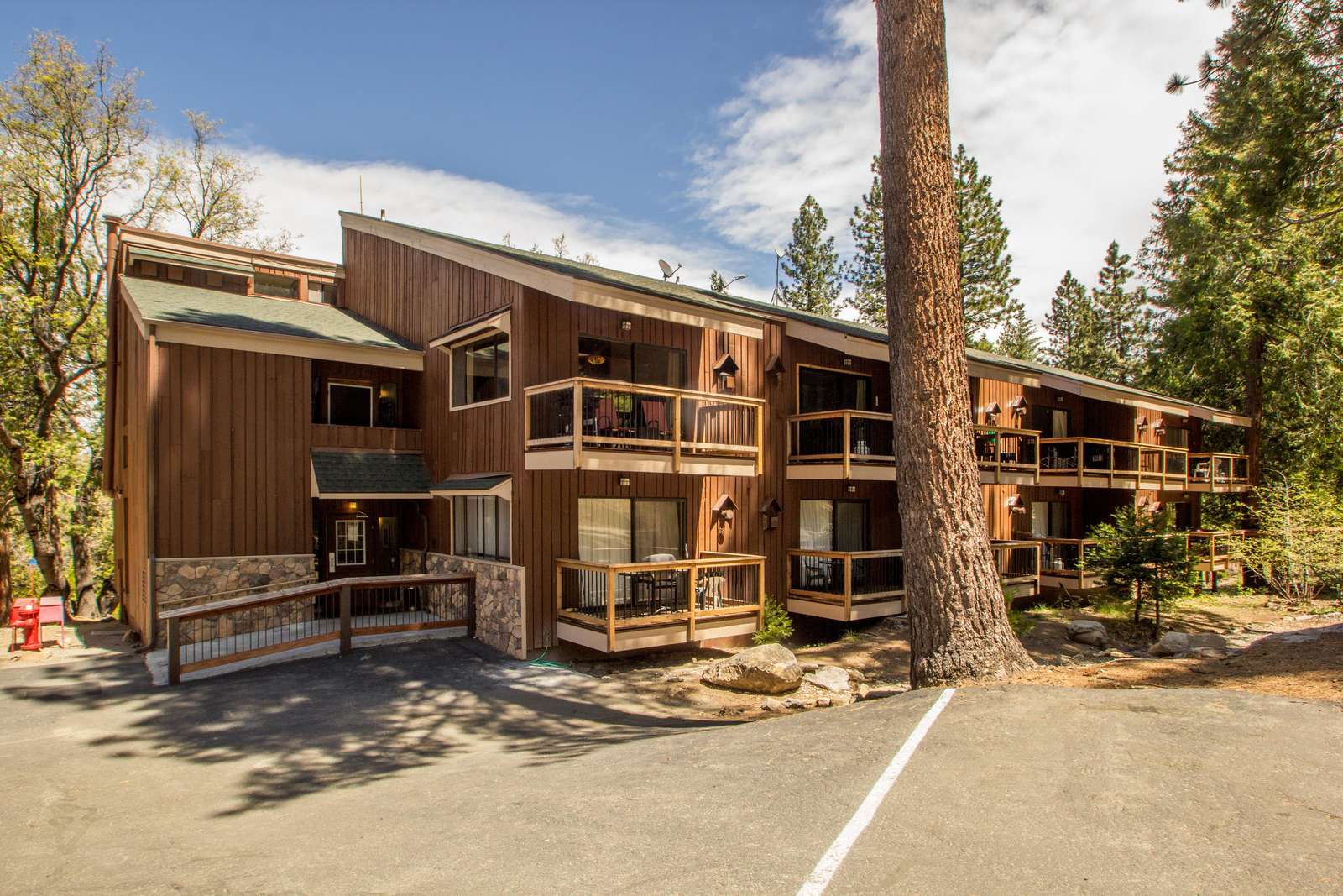 Exterior view of the condominium building.