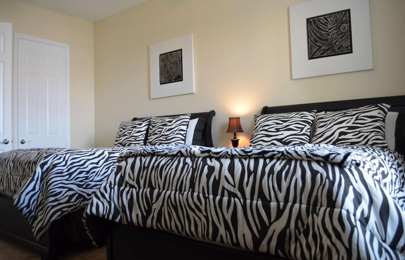 Two full beds in guest bedroom