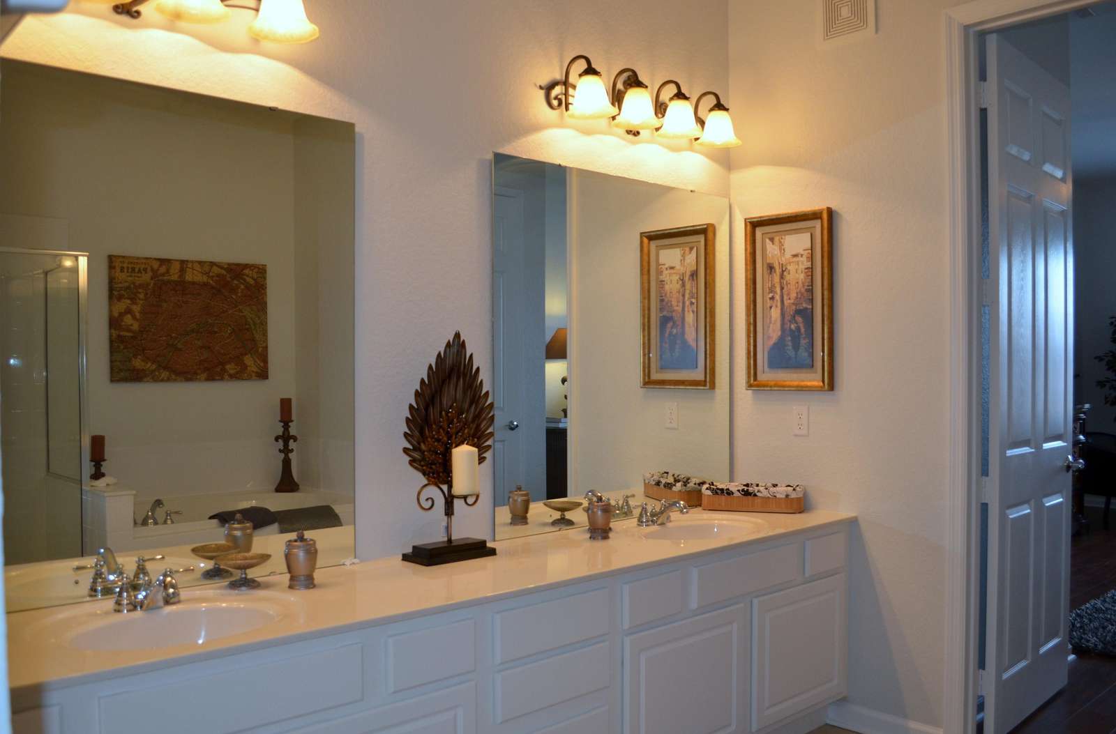 Master bathroom with double sinks