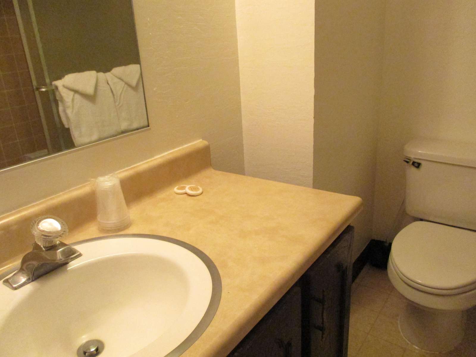 Bathroom with sink, toilet and shower/tub.