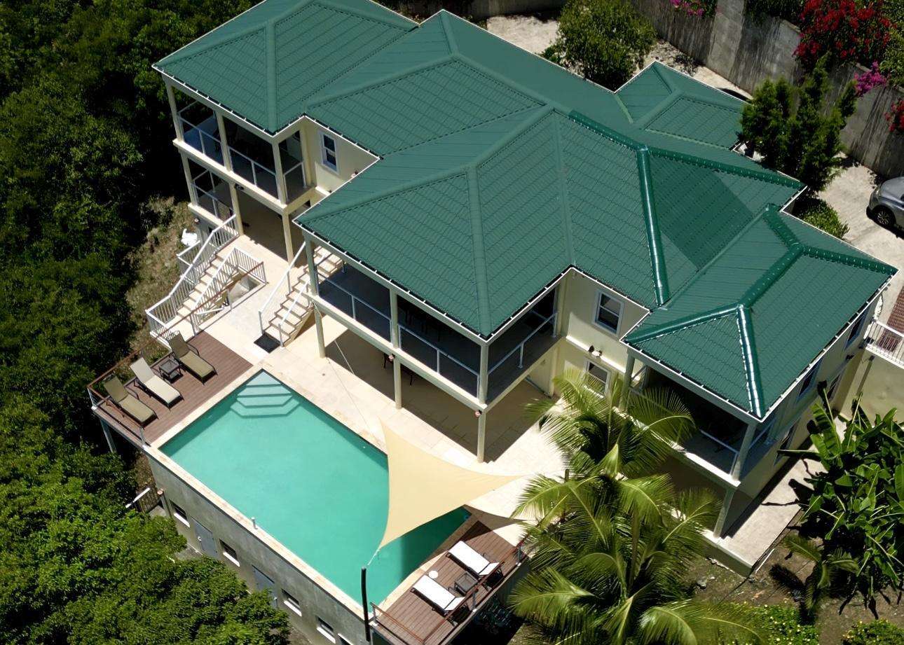 Spacious villa with private pool and lush tropical views