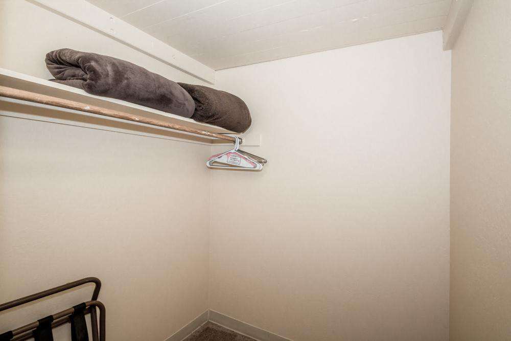 The closet in the loft.