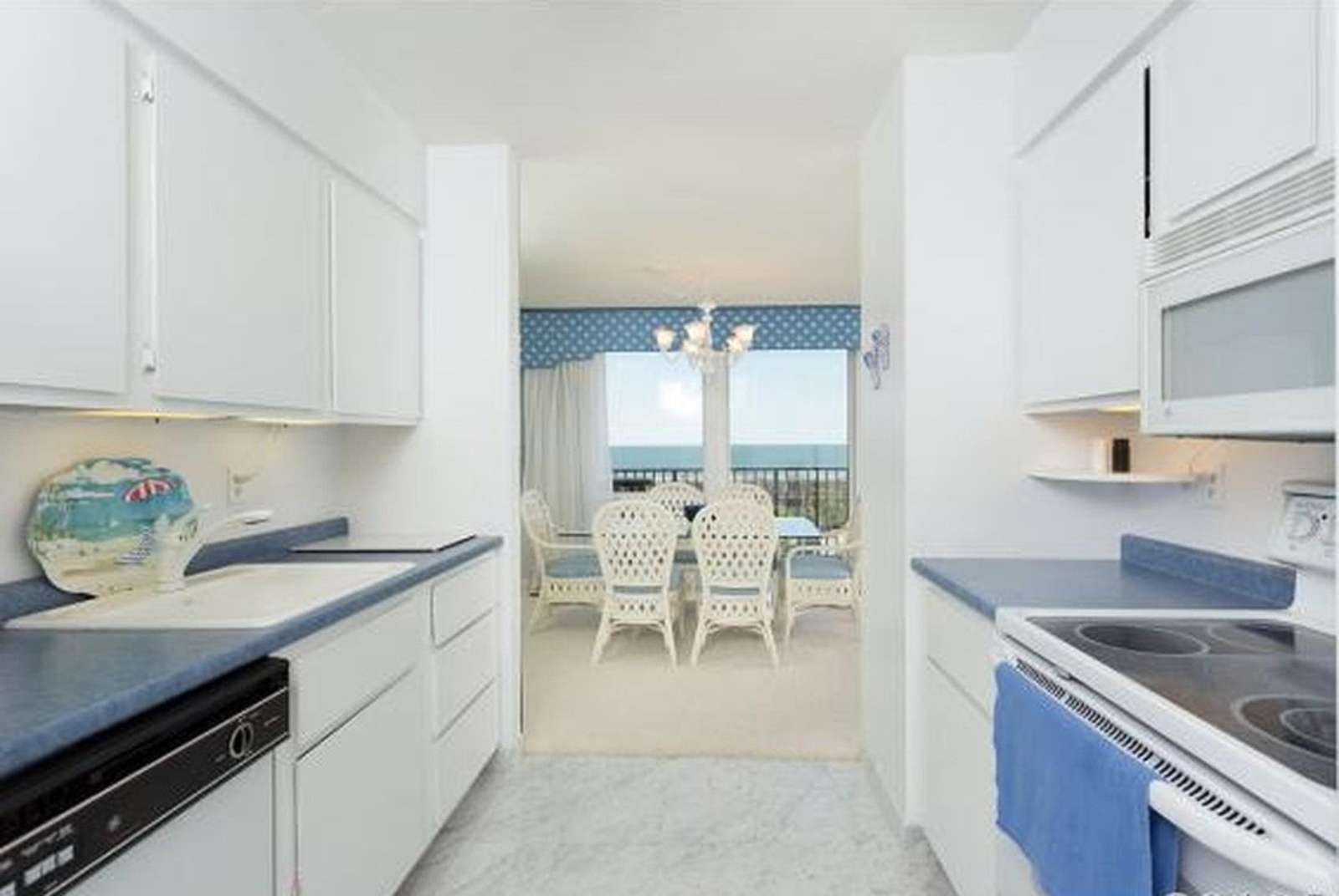 Kitchen view to dining rm