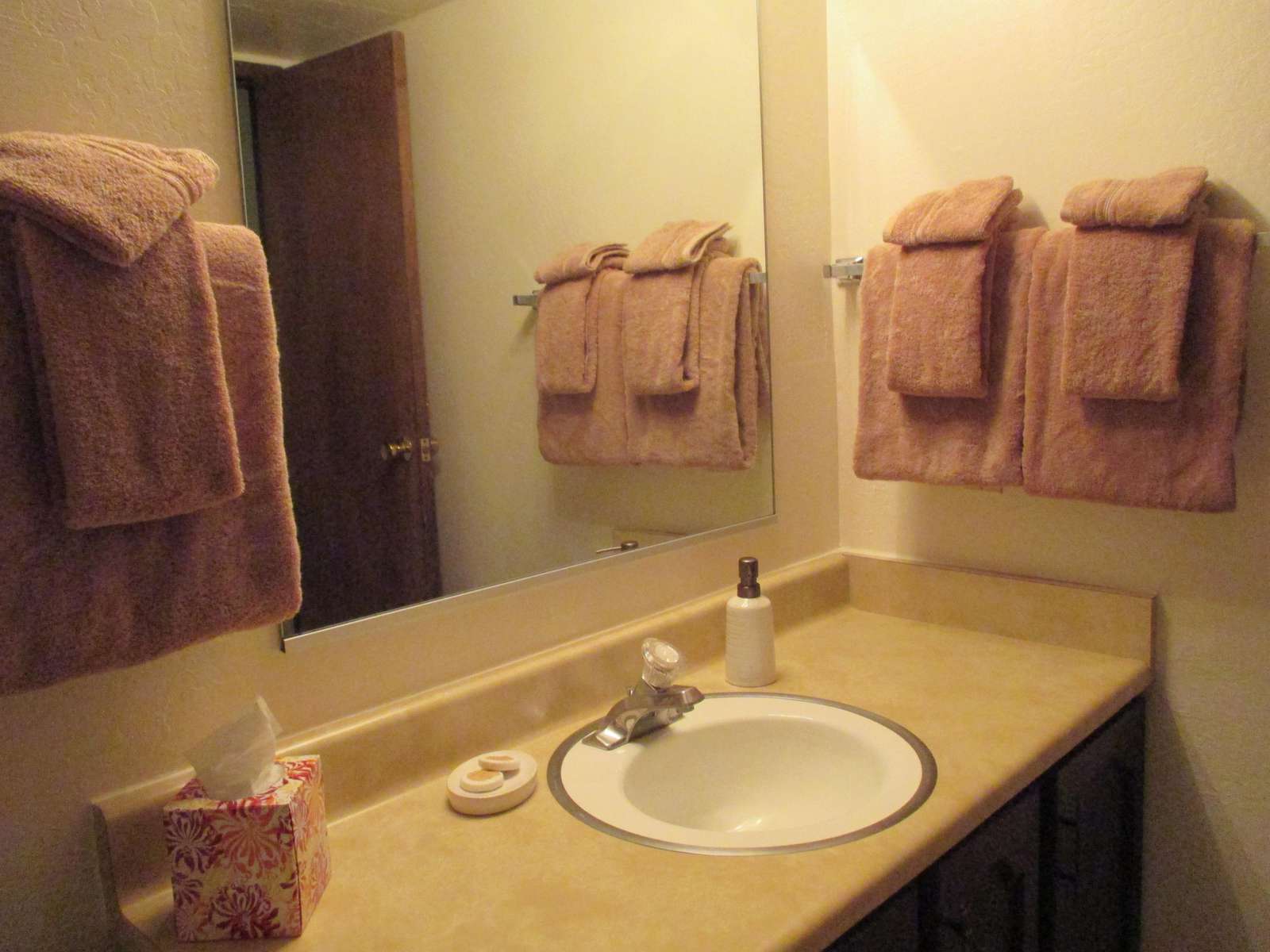 Vanity in bathroom.
