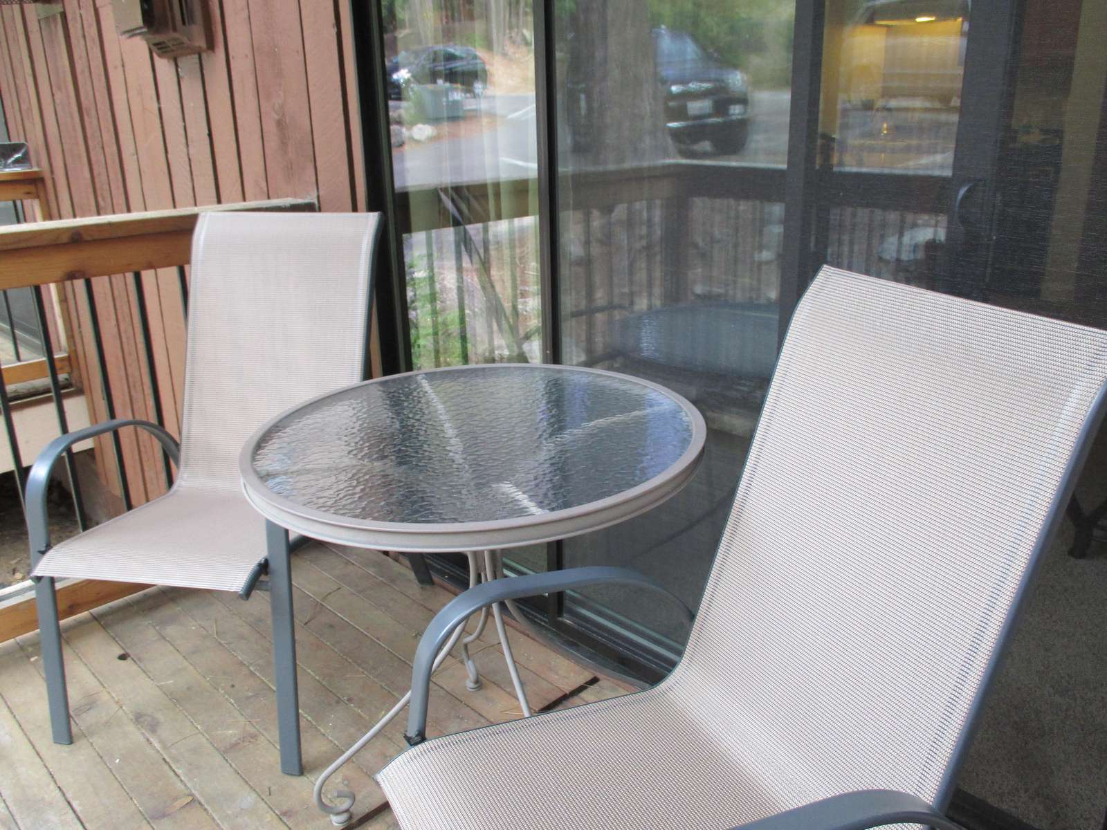Your private deck with seating.