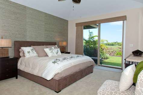 Master bedroom with accent wall