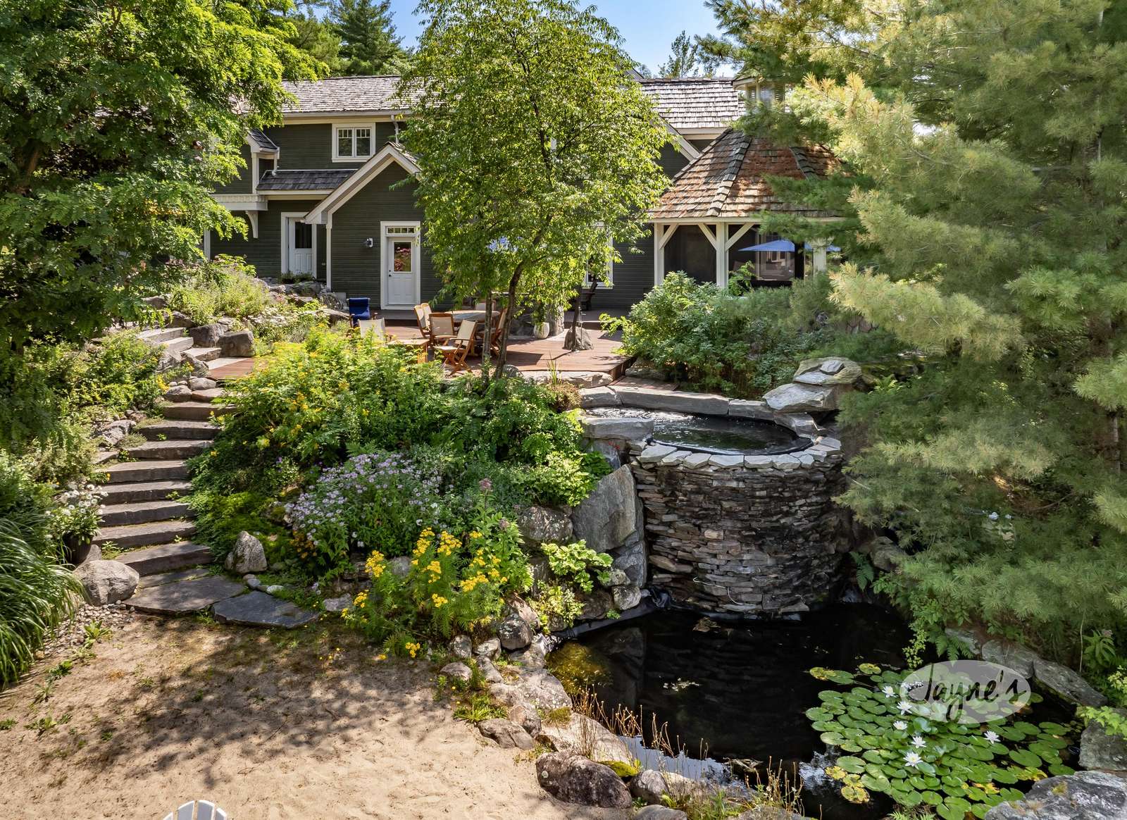 Stairway to Fire Pit & Play Area