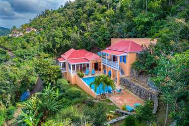 Secluded hillside villa with private pool and lush views