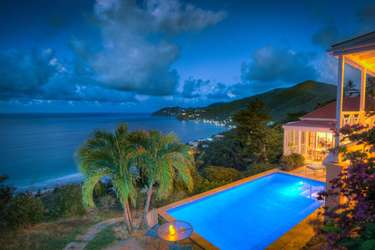 Poolside retreat with stunning sunset views