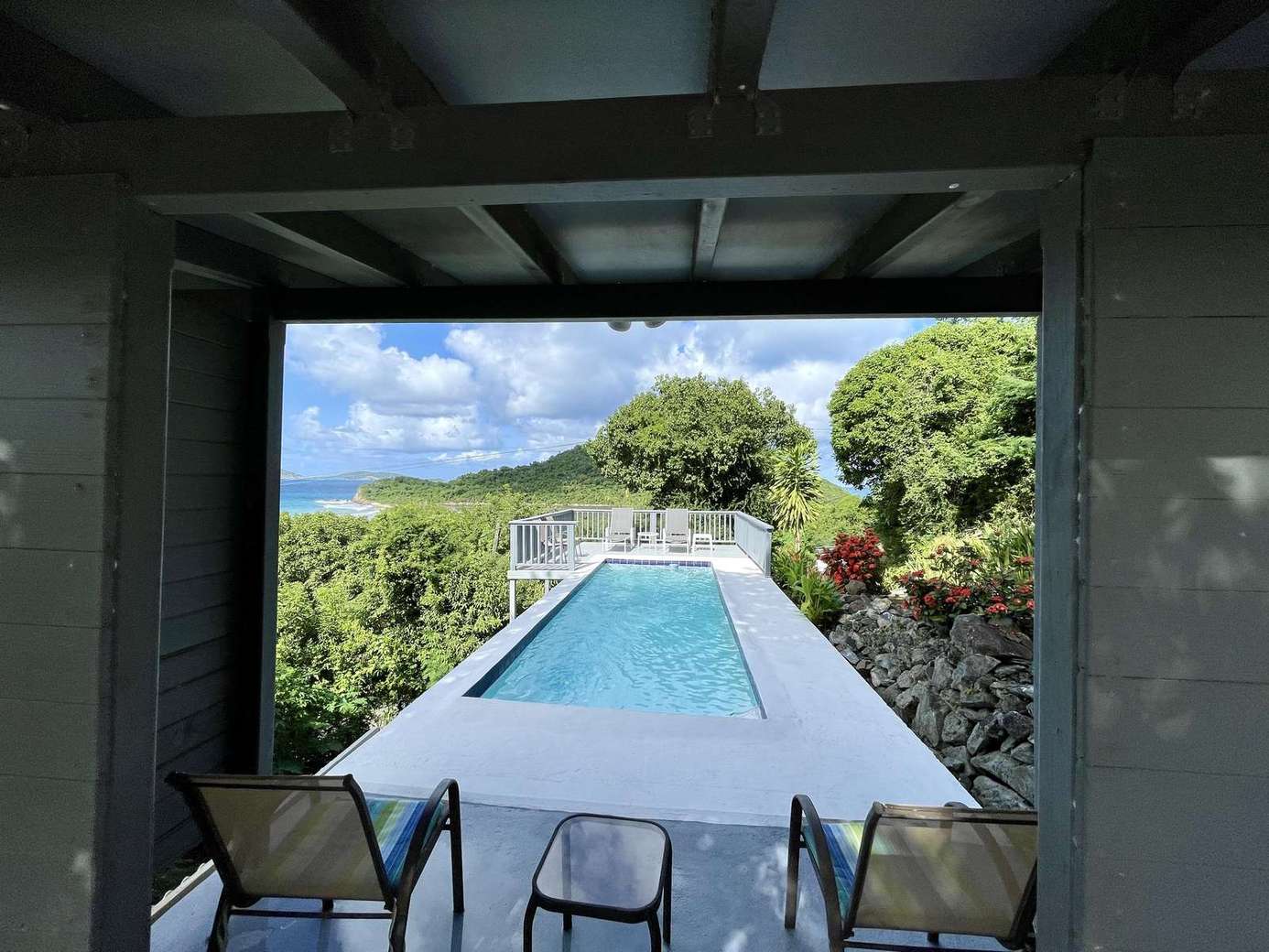 Secluded poolside retreat with stunning mountain views