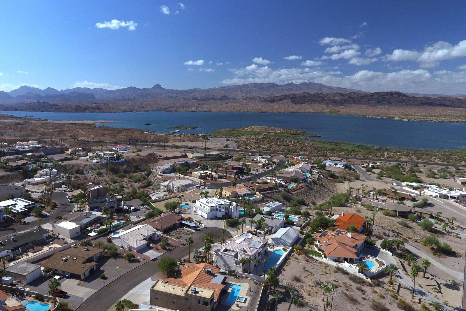 Drone over home view