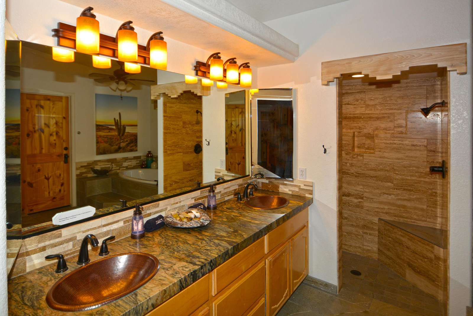 Leather granite and copper sinks!