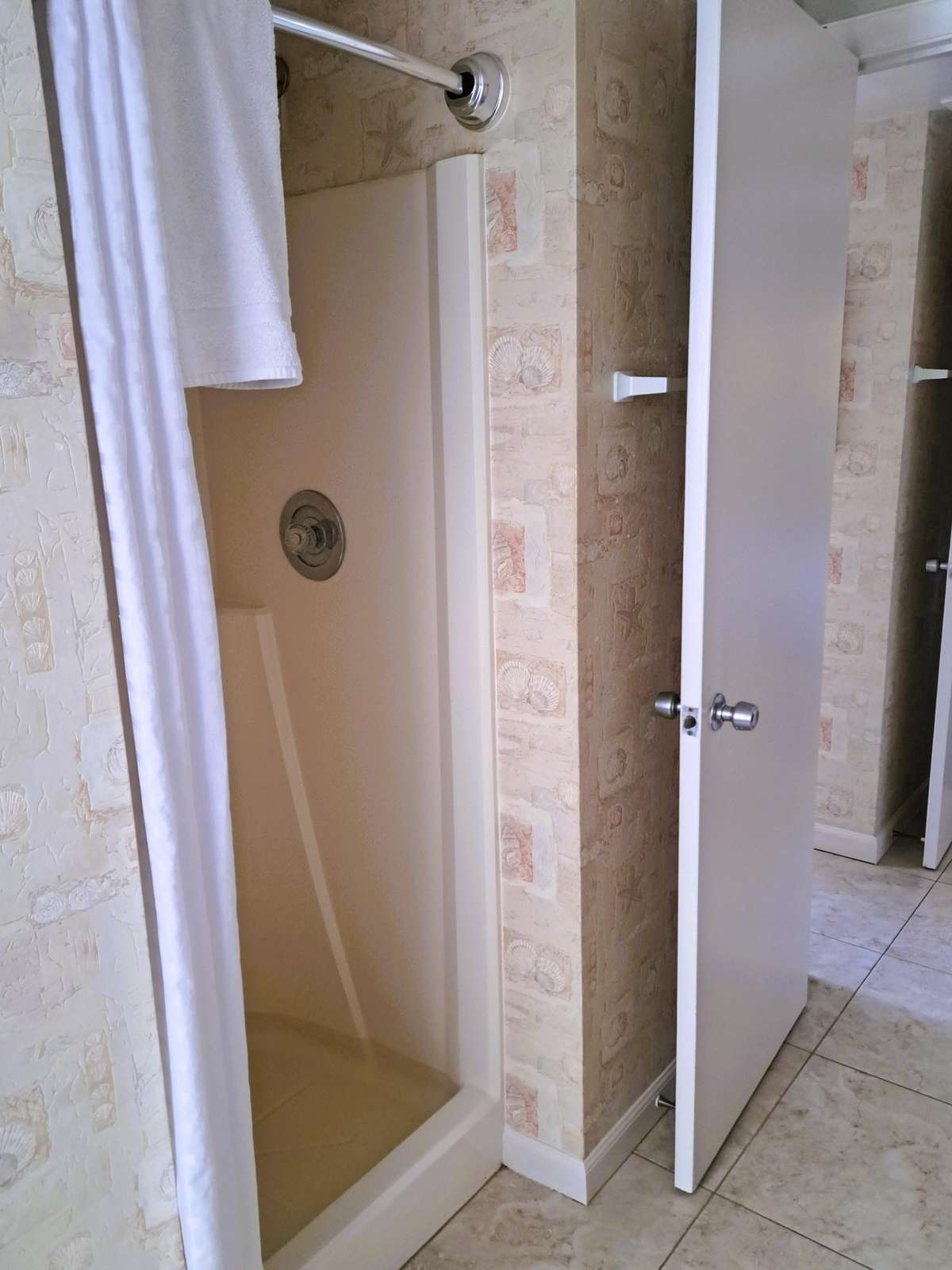 Master bath has shower only