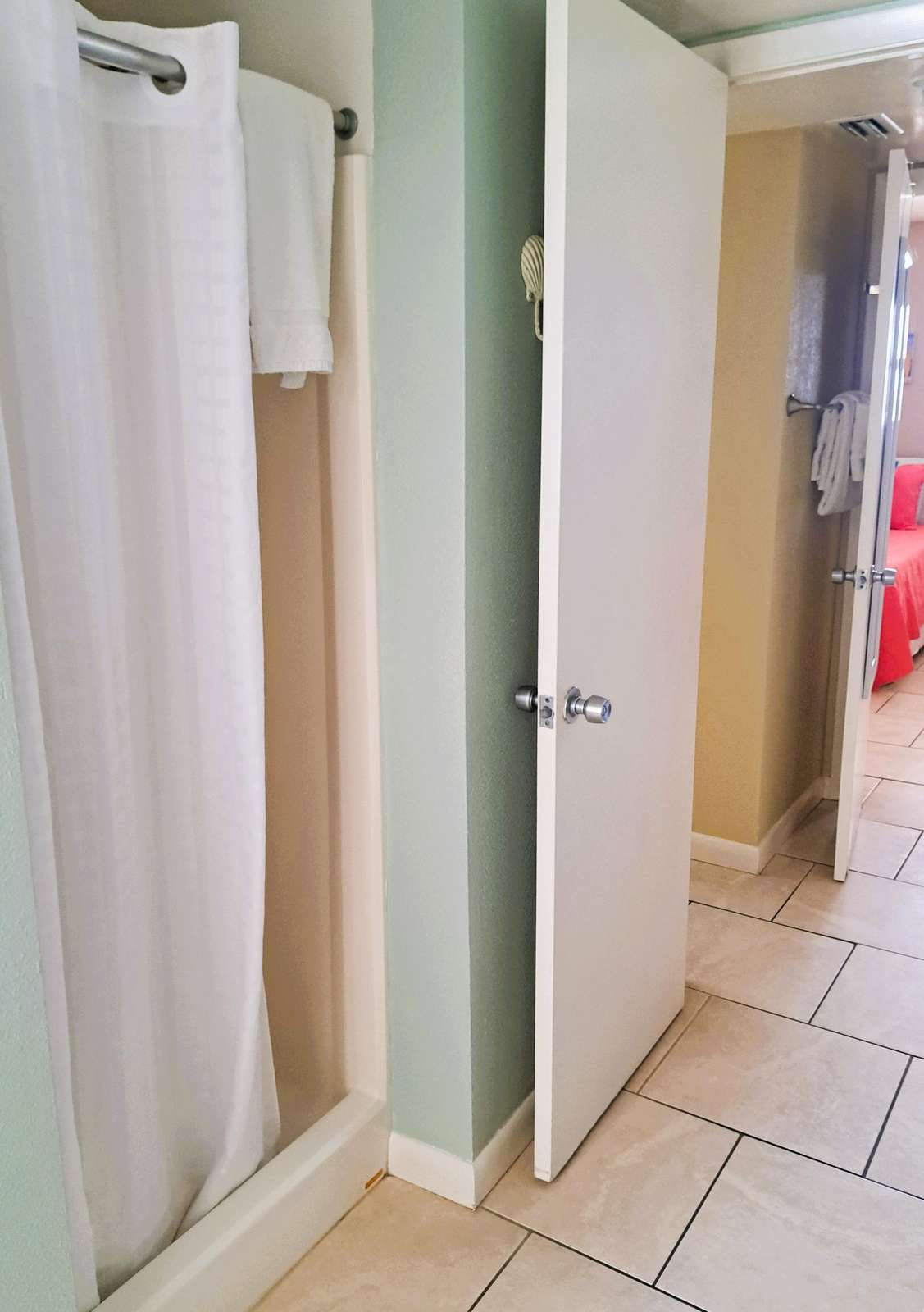 Master bath has shower only