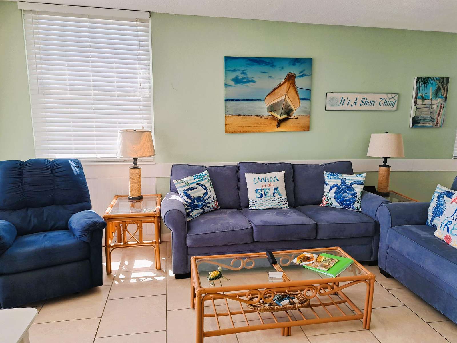 Manual recliner, queen sofa bed and loveseat