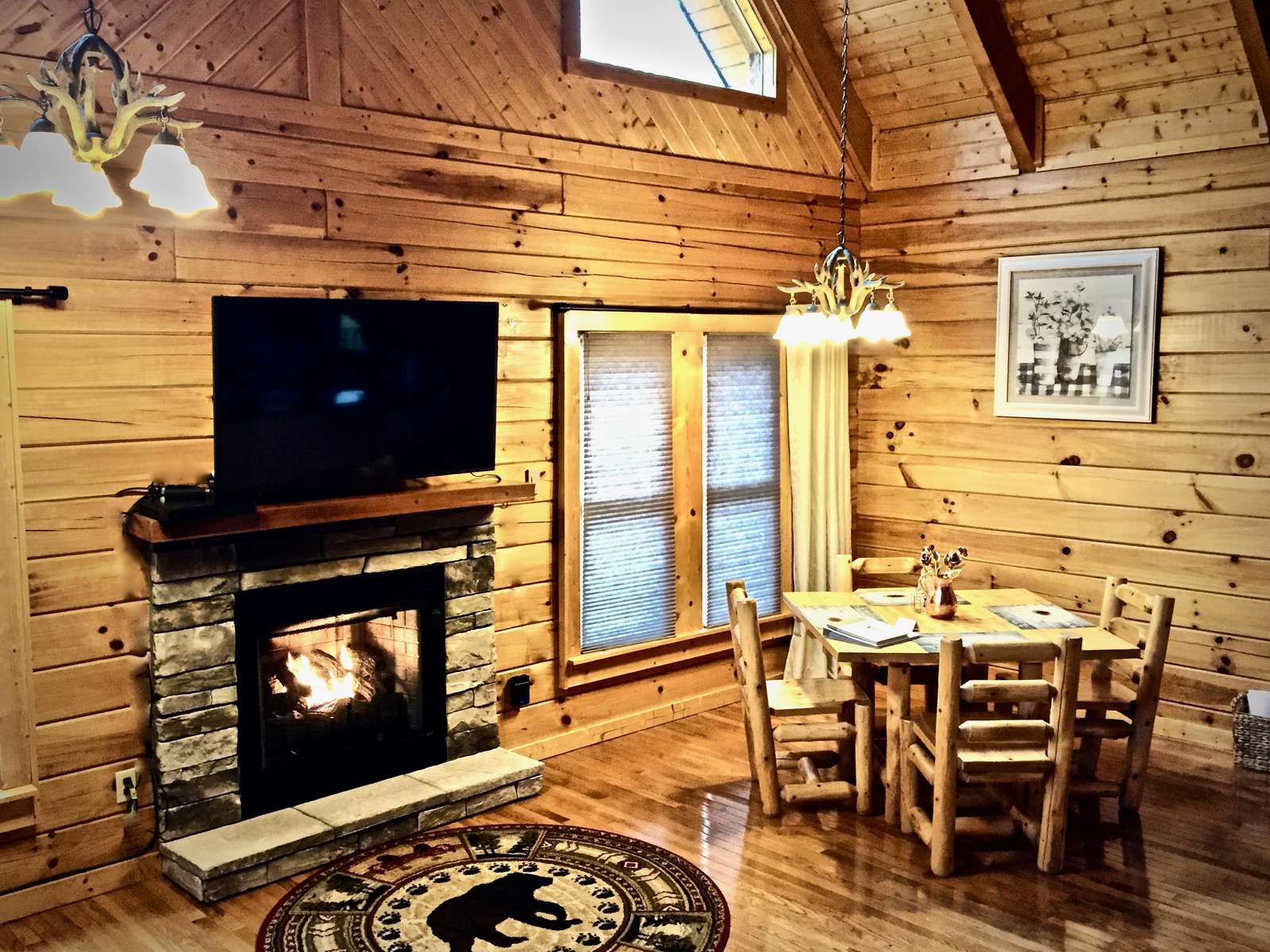 Open Floor Plan with Log Dining Set
