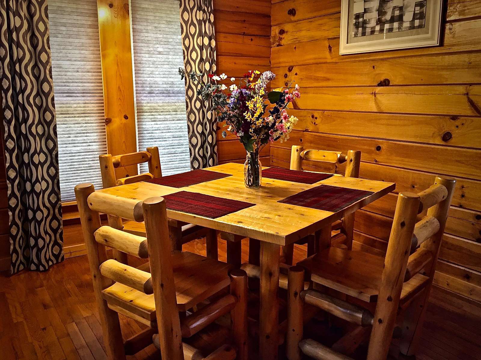 Dining is convenient to the Kitchen and Living Areas