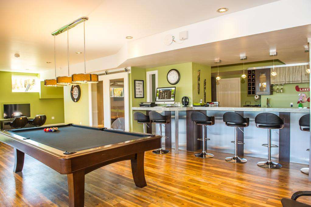Pool table and bar area