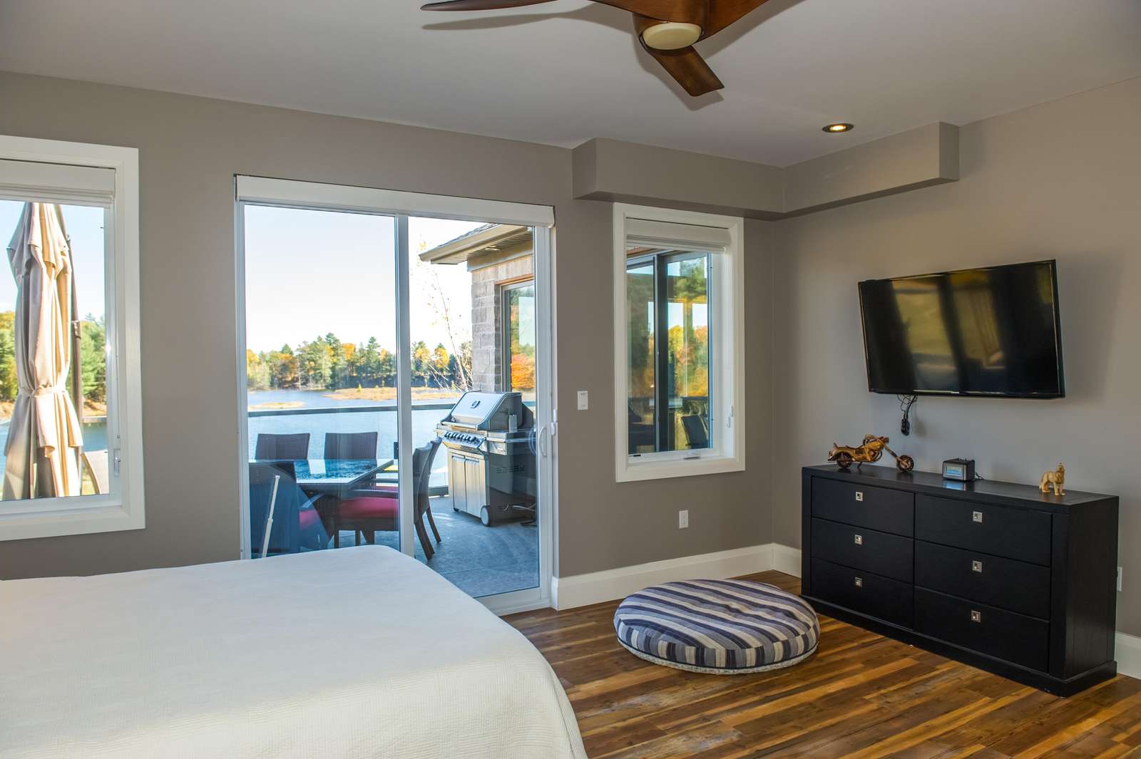 Bedroom with walkout to deck