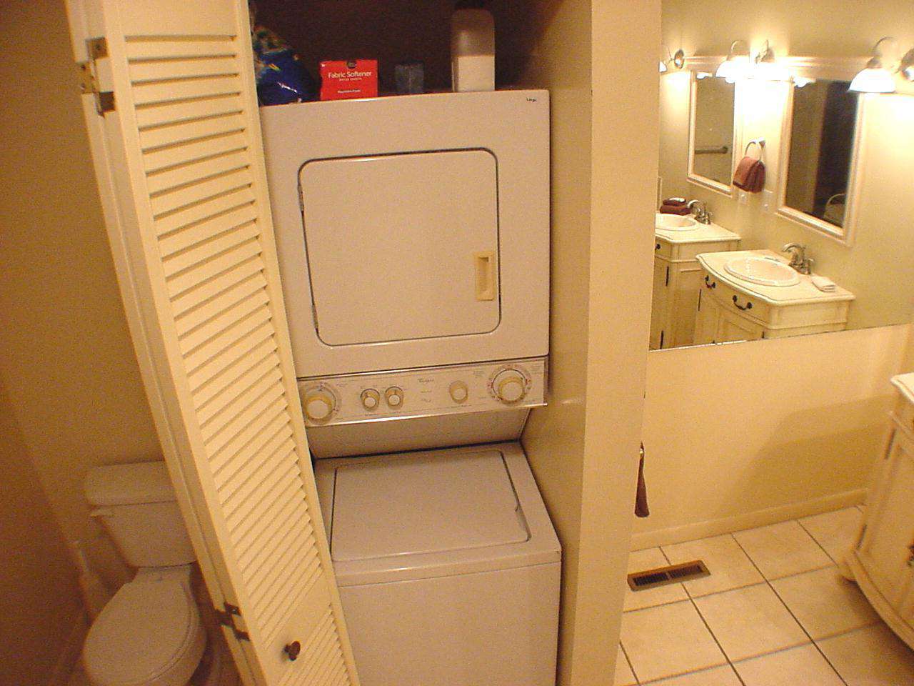 Washer/Dryer closet in master bathroom