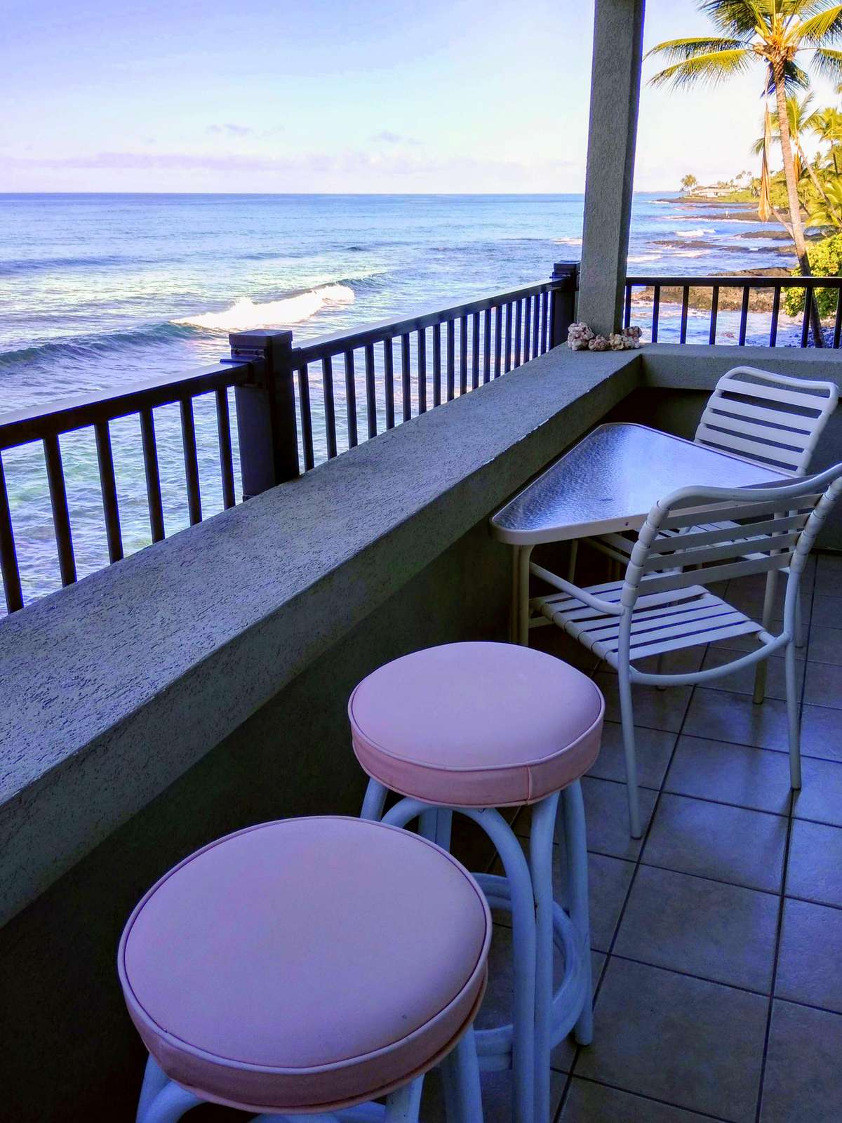 Enjoy your morning coffee overlooking the ocean.