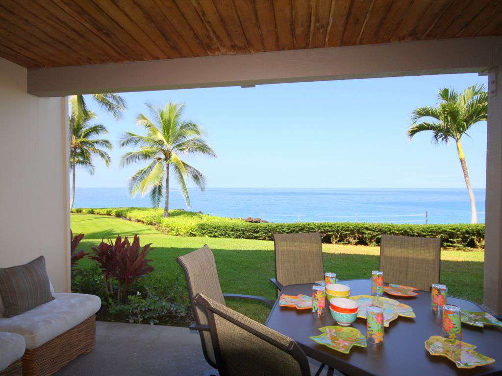 Relax, dine, whale watch on your large covered lanai