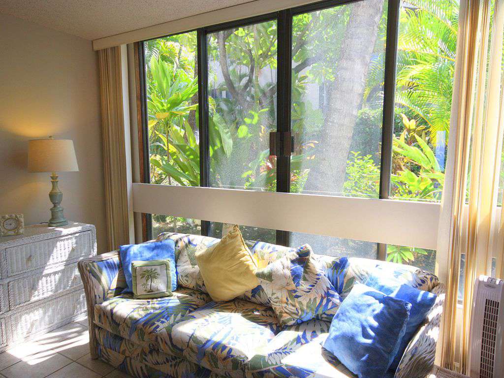 The sunny window in guest bedroom. Perfect for napping or reading!