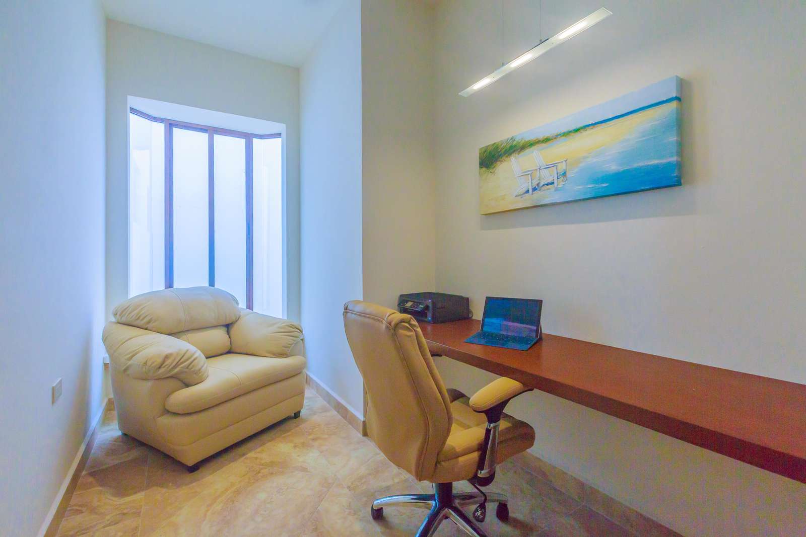 Upstairs office complete with a printer