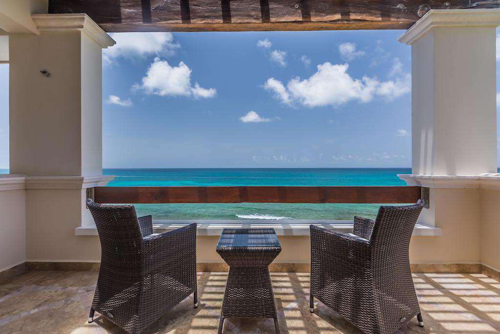 Views out to the Caribbean from upstairs balcony