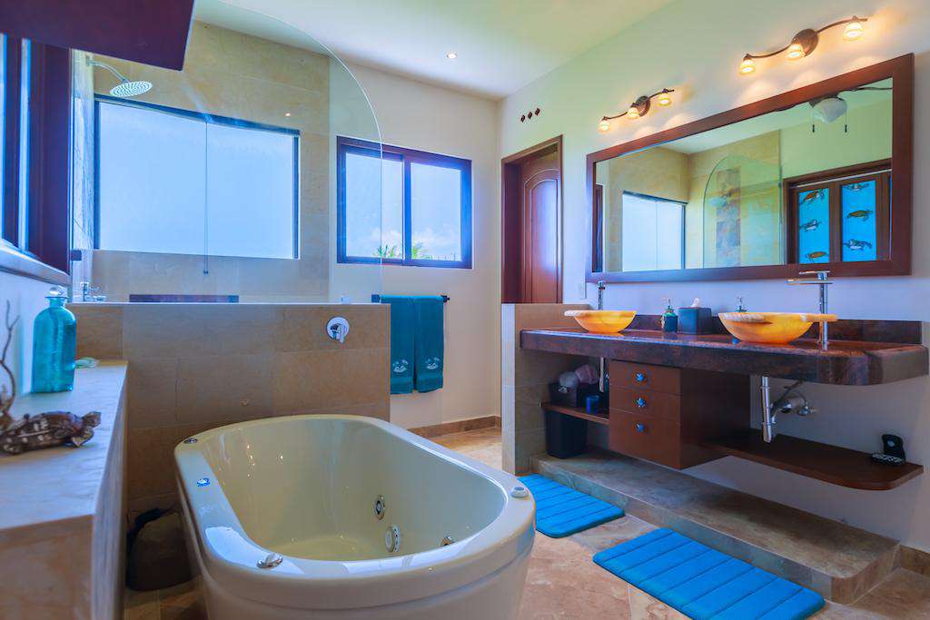 Stand alone jet tub in the Master Bedroom