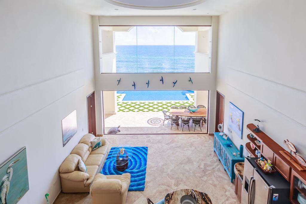 Downstairs living area complete with unique views