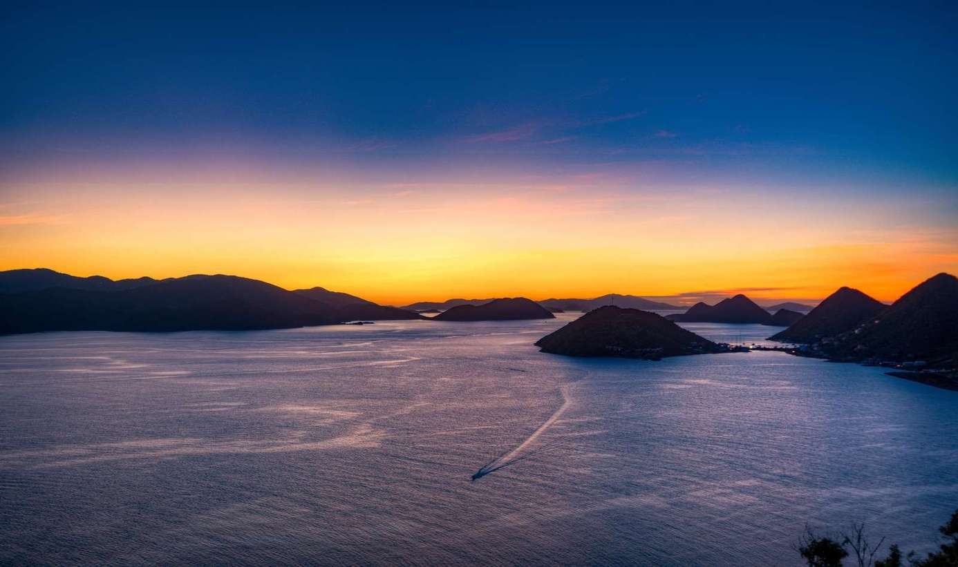 Breathtaking sunset views over tranquil island waters