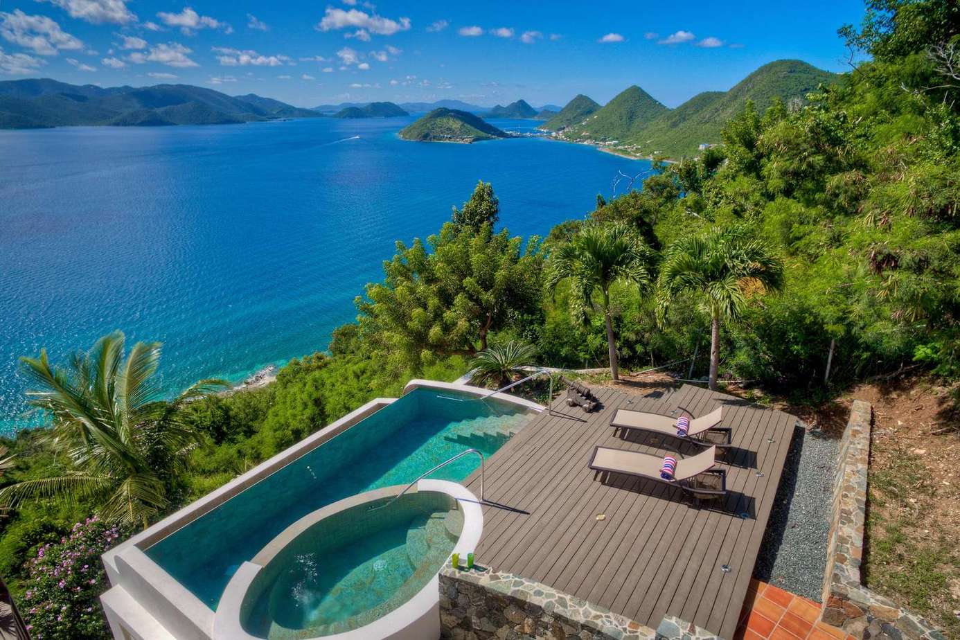 Private deck with hot tub overlooking stunning ocean views