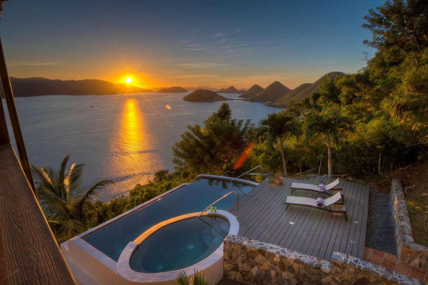 Sunset views from the private pool deck retreat