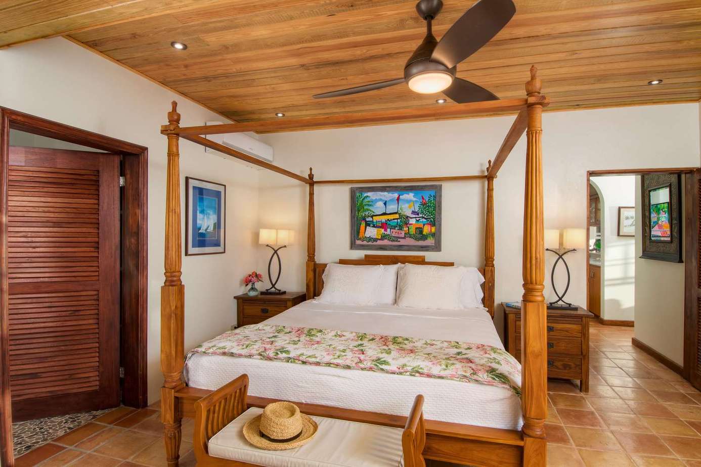 Cozy bedroom retreat with rustic charm and natural wood accents