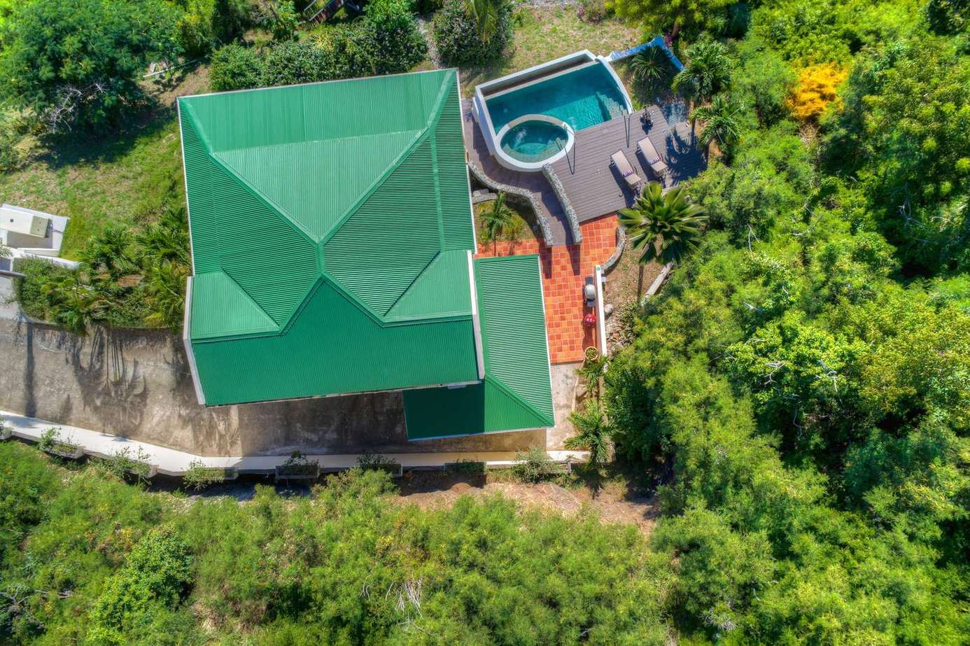 Secluded retreat with private pool and lush greenery