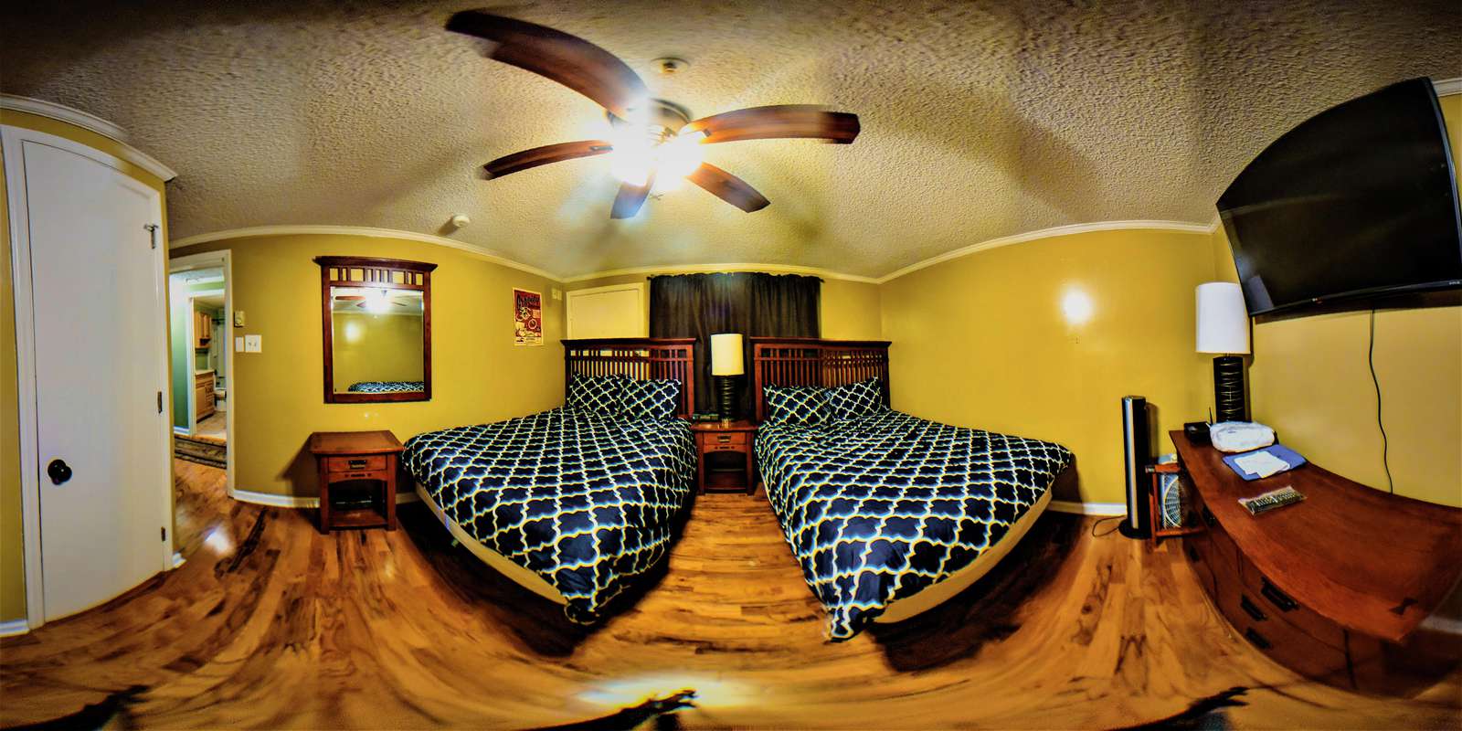 Super Wide Angle - Master Bedroom - Two Queen Beds for your comfortable sleep