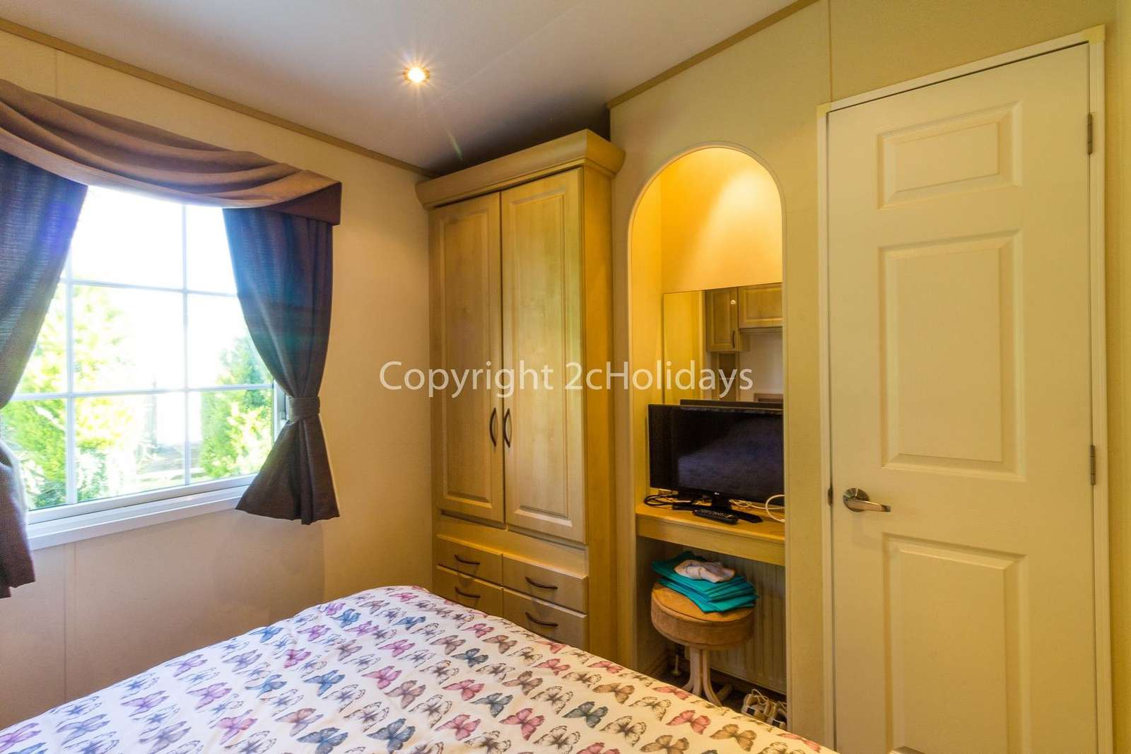 There's plenty of storage in this master bedroom!