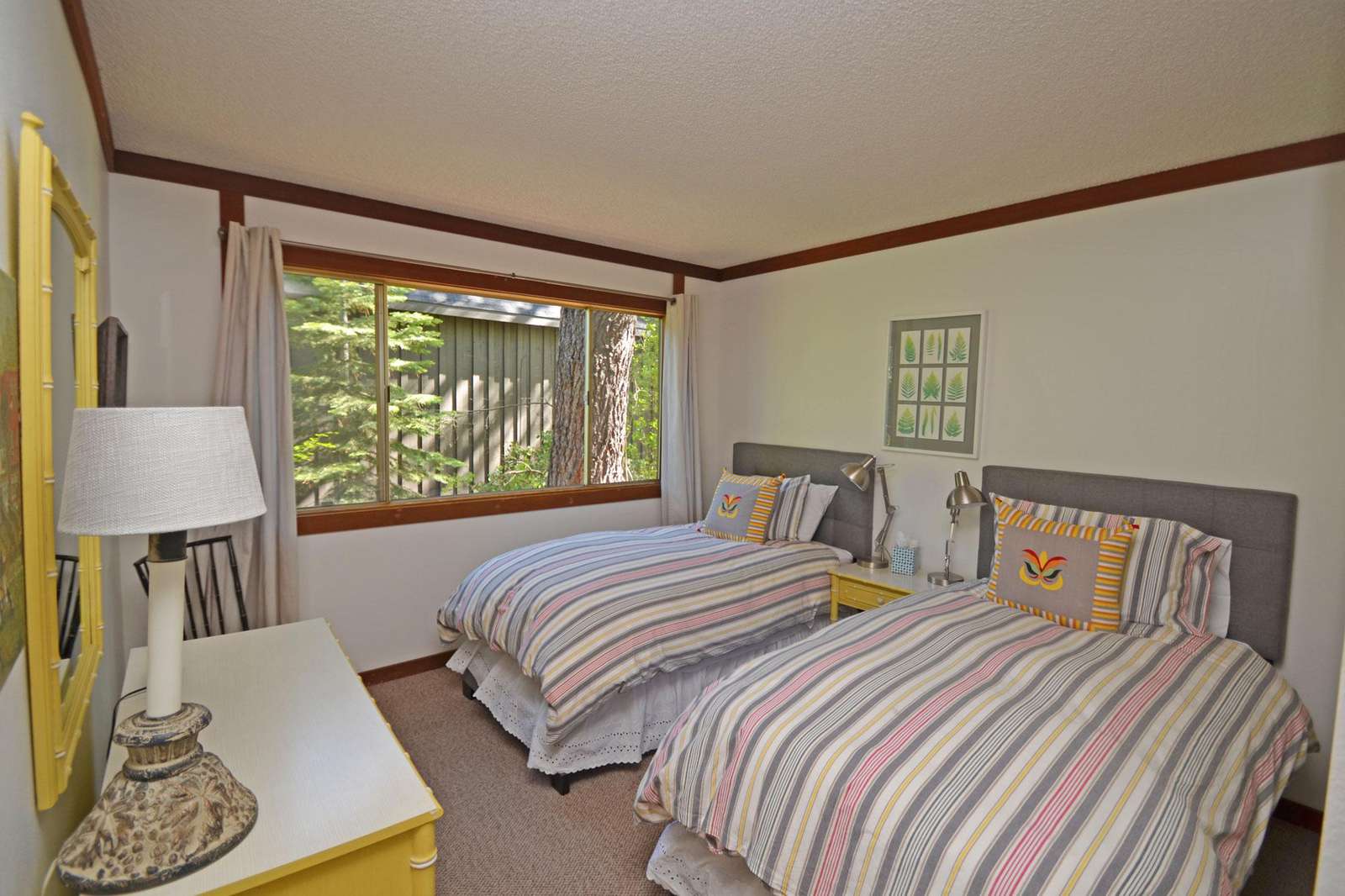 Twin Bedroom with Down Comforters