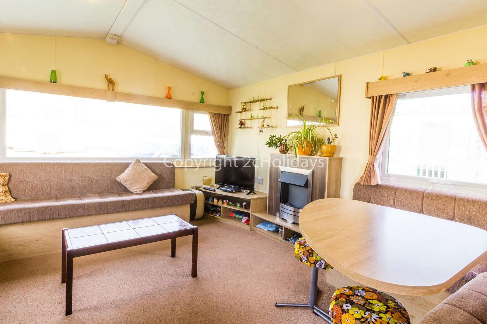 Includes a great size double sofa bed in the lounge