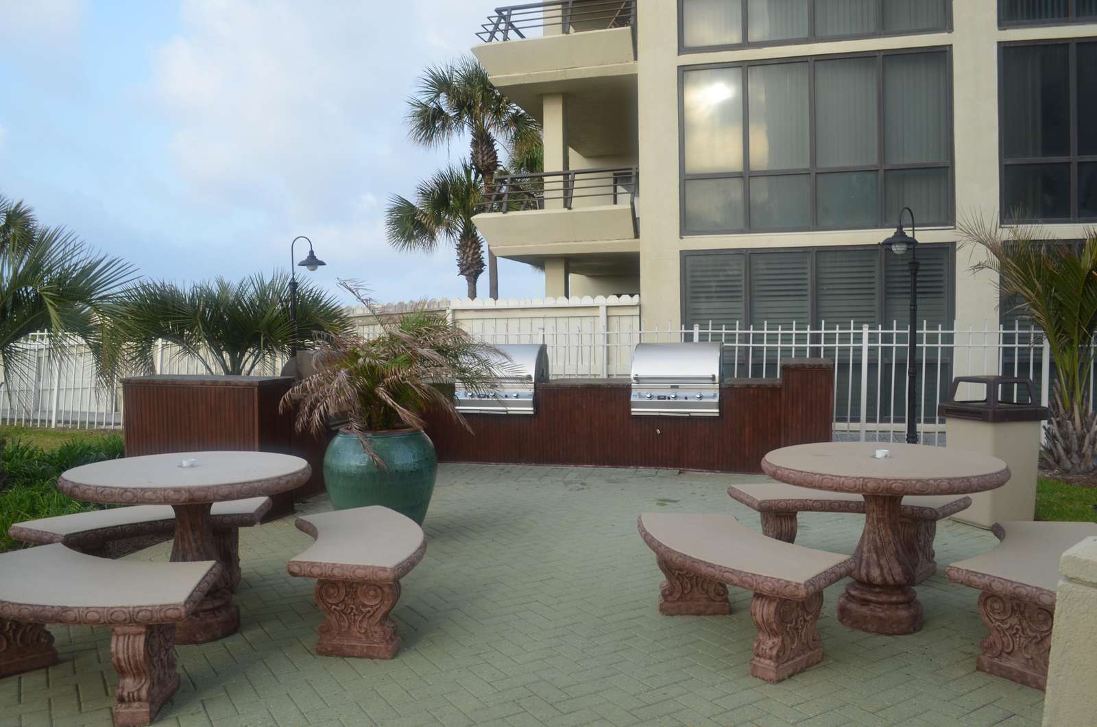 Grill and tables for guests enjoyment