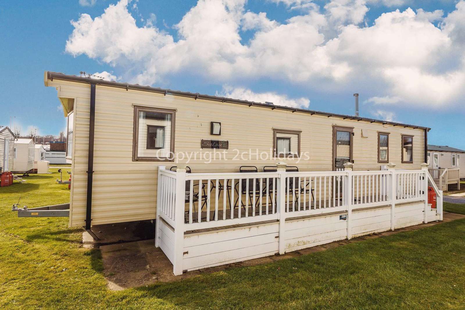Caravan for hire at Haven hopton holiday park.