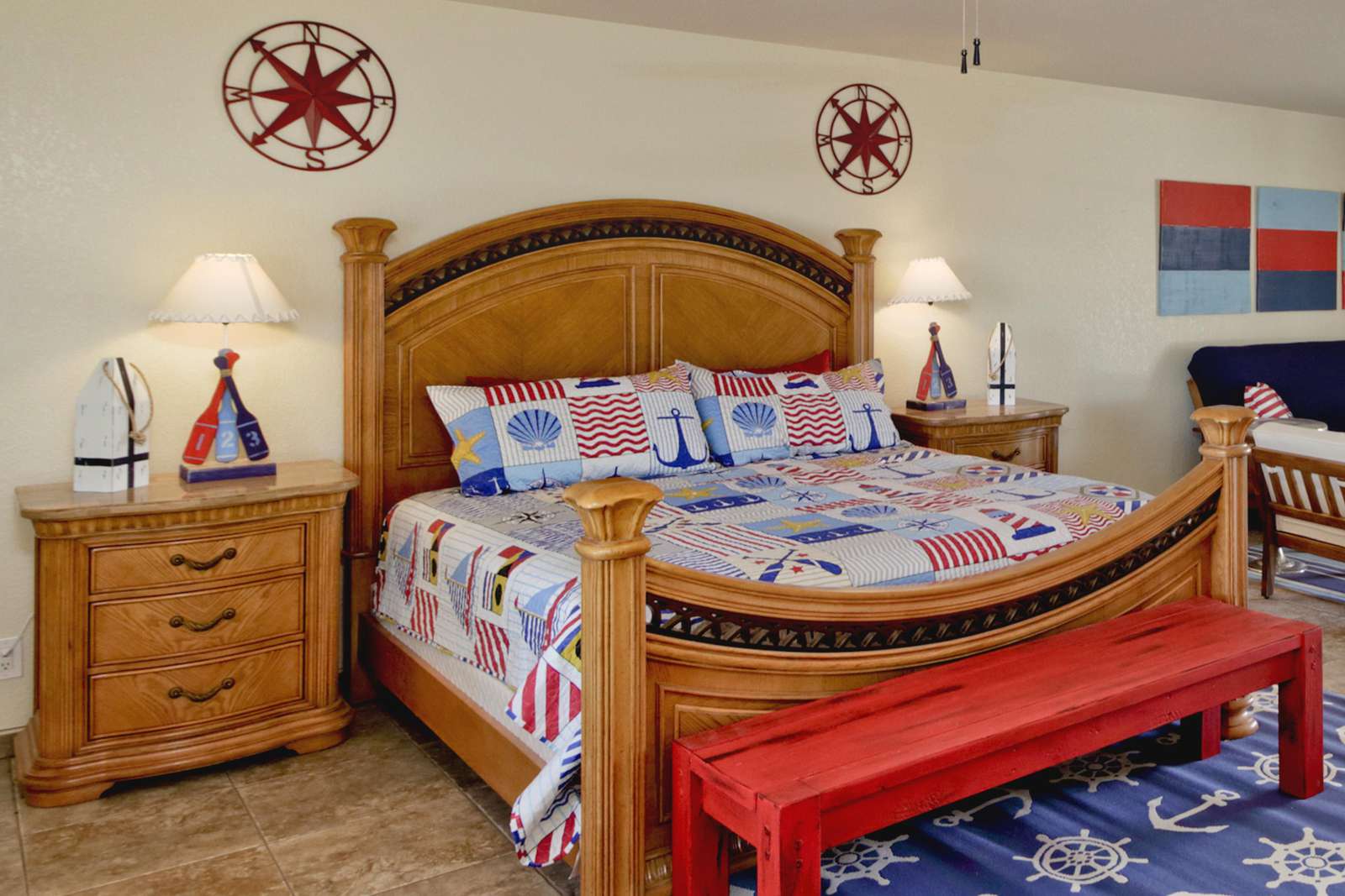 Nautical Master suite with King Bed