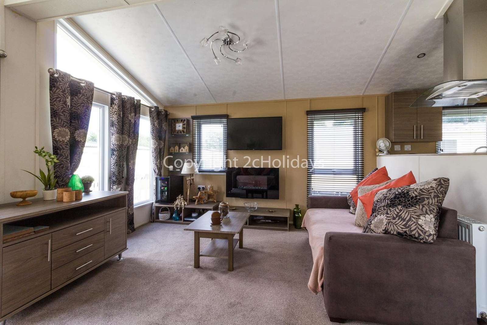 Cosy living room with a TV and electric fire!