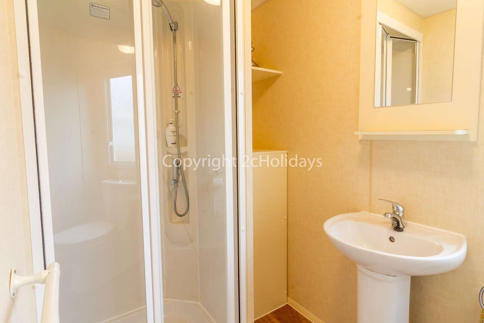 Great size family shower room!