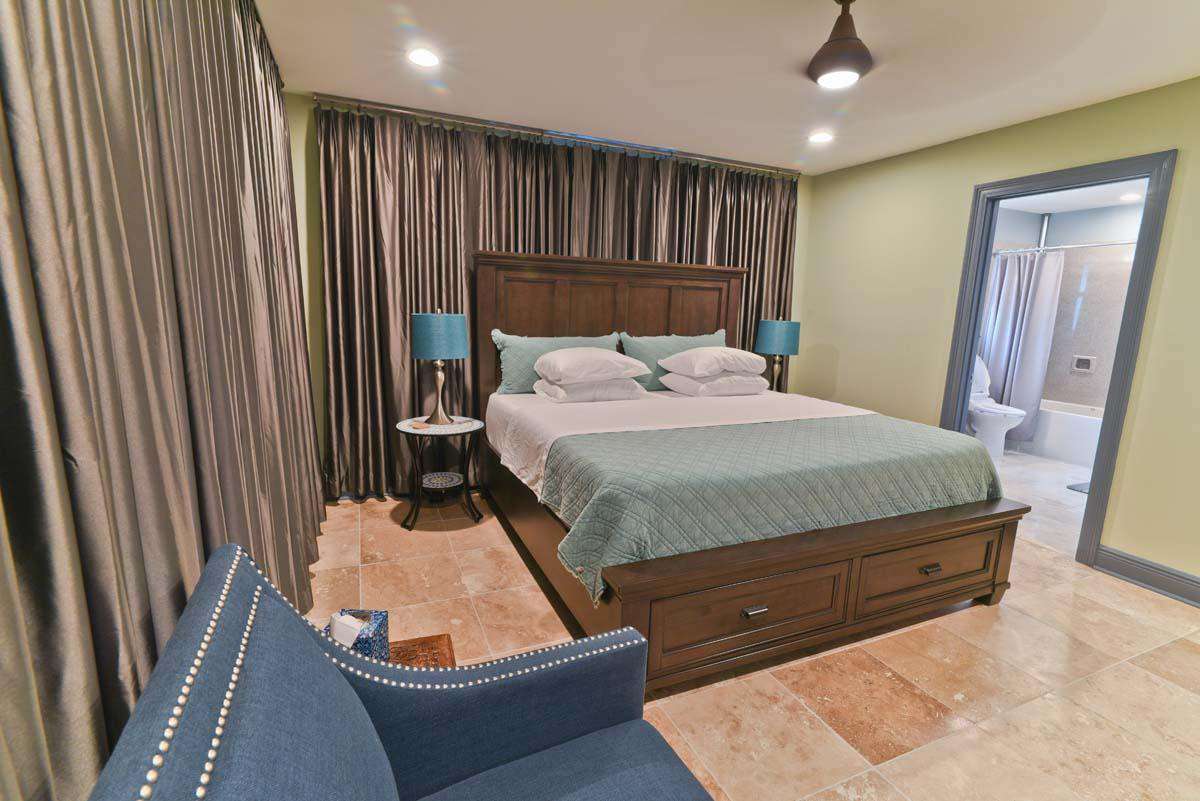 Master bedroom with private bathroom